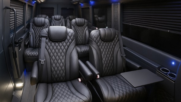 Interior of Georgia Party Bus Company's 18 Passenger Minibus in Georgia