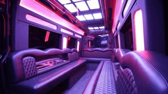 Interior of Columbus Party Bus Company's 18 Passenger Party Bus in Columbus