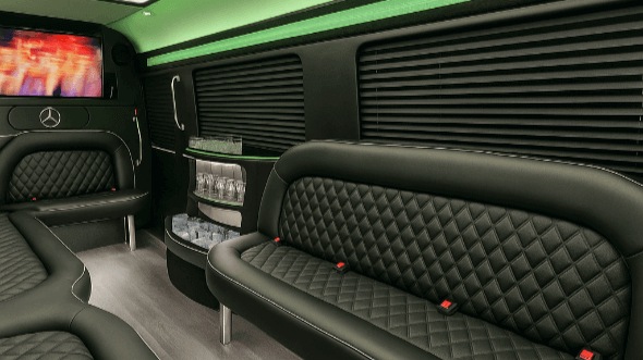 Interior of Dalton Party Bus Company's 18 Passenger Party Bus in Dalton