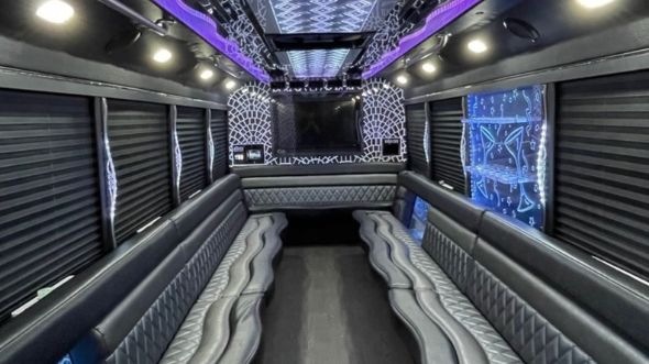 Interior of Augusta Party Bus Company's 25 Passenger Party Bus in Augusta