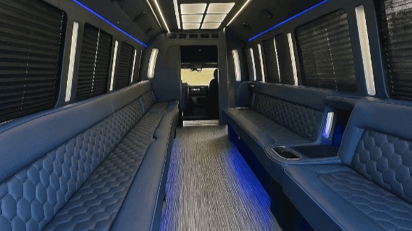 Interior of Brookhaven Party Bus Company's 25 Passenger Party Bus in Brookhaven