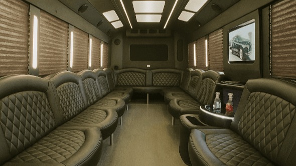 Interior of Dalton Party Bus Company's 25 Passenger Party Bus in Dalton