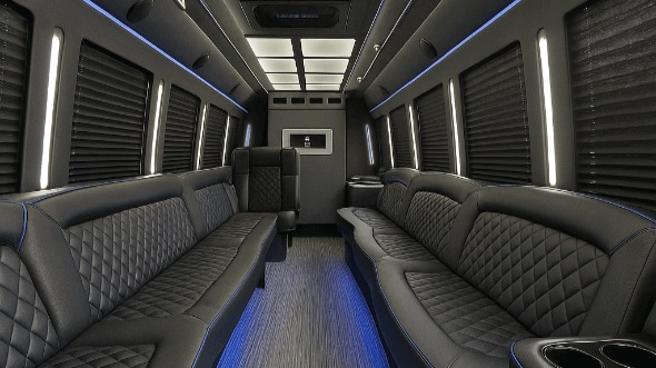 Interior of Atlanta Party Bus Company's 28 Passenger Party Bus in Atlanta