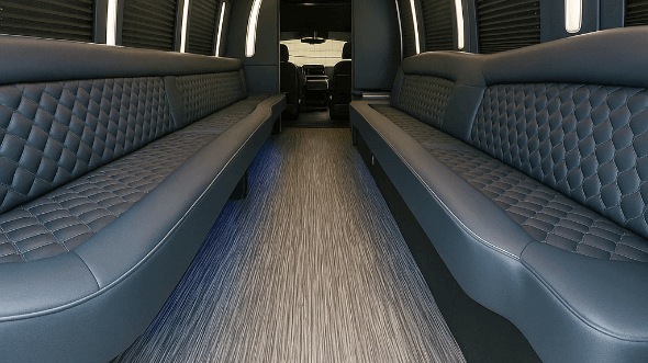 Interior of Canton Party Bus Company's 30 Passenger Party Bus in Canton