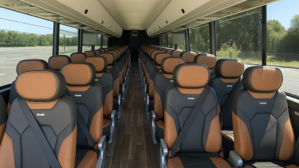 Interior of Georgia Party Bus Company's 40 Passenger Charter Bus in Georgia