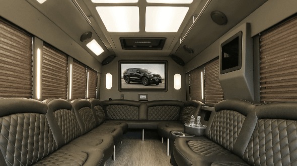 Interior of Dalton Party Bus Company's 40 Passenger Party Bus in Dalton