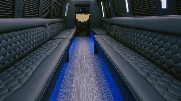 Interior of Hinesville Party Bus Company's 40 Passenger Party Bus in Hinesville