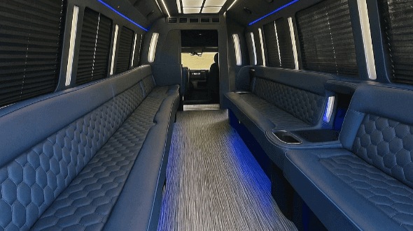 Interior of Warner Robins Party Bus Company's 40 Passenger Party Bus in Warner Robins