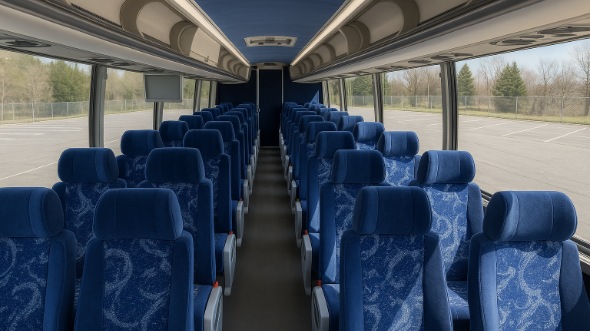 Interior of Georgia Party Bus Company's 44 Passenger Charter Bus in Georgia