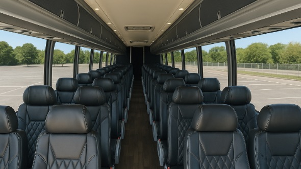 Interior of Georgia Party Bus Company's 45 Passenger Charter Bus in Georgia