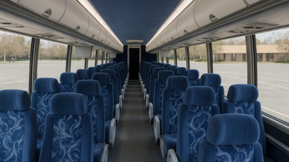 Interior of Georgia Party Bus Company's 46 Passenger Charter Bus in Georgia