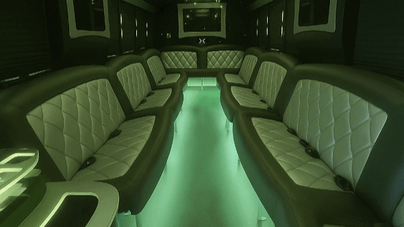 Interior of Hinesville Party Bus Company's 50 Passenger Party Bus in Hinesville