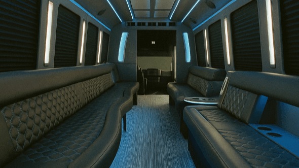 Interior of Newnan Party Bus Company's 50 Passenger Party Bus in Newnan