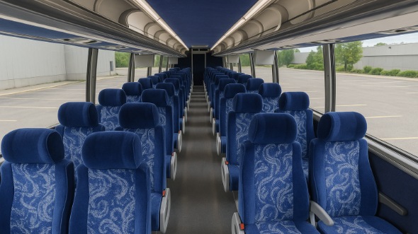 Interior of Georgia Party Bus Company's 51 Passenger Charter Bus in Georgia