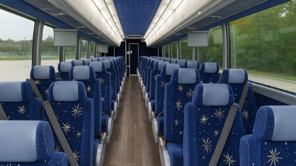 Interior of Georgia Party Bus Company's 54 Passenger Charter Bus in Georgia